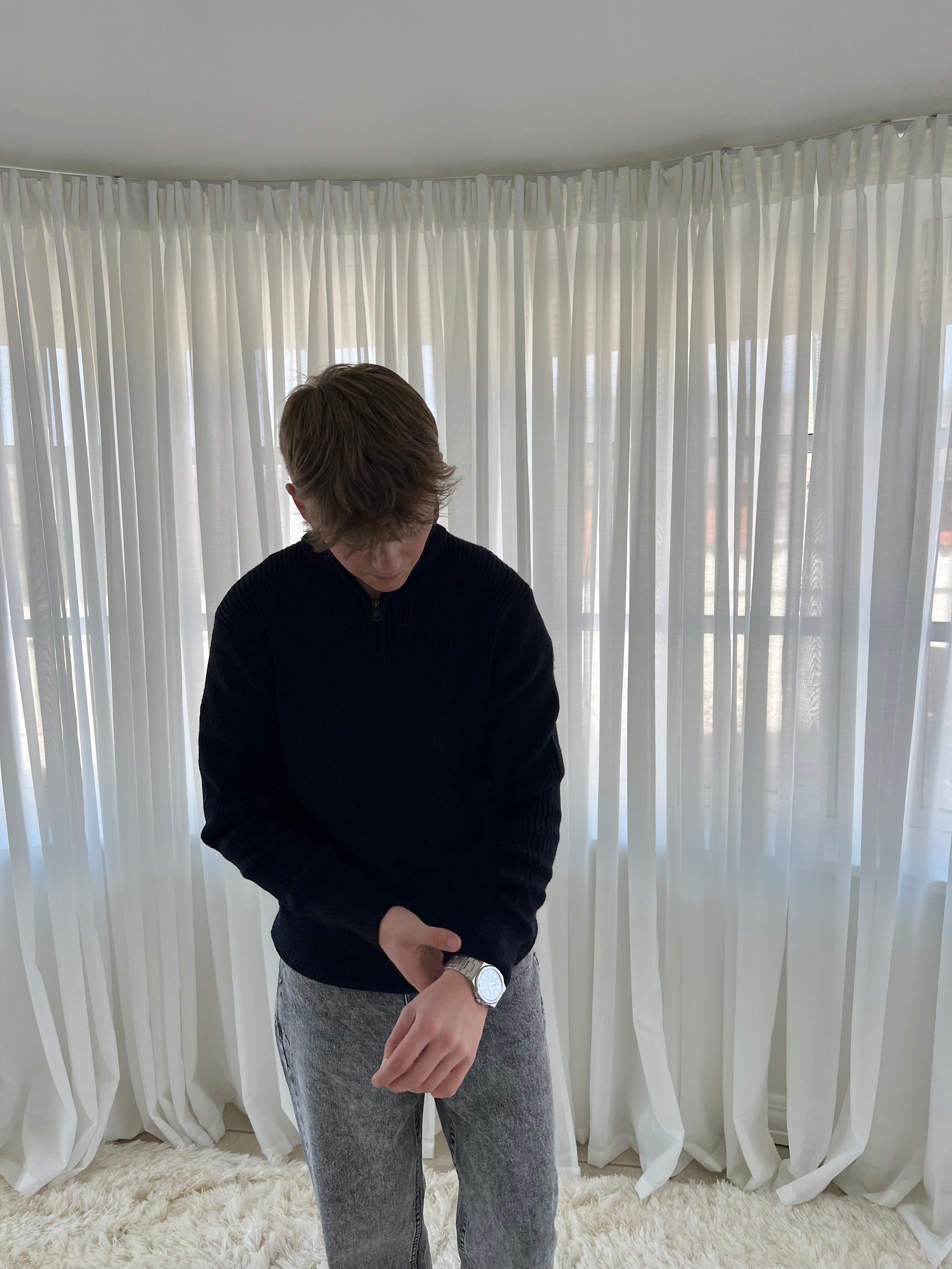 RELAXED HALF ZIP - NAVY