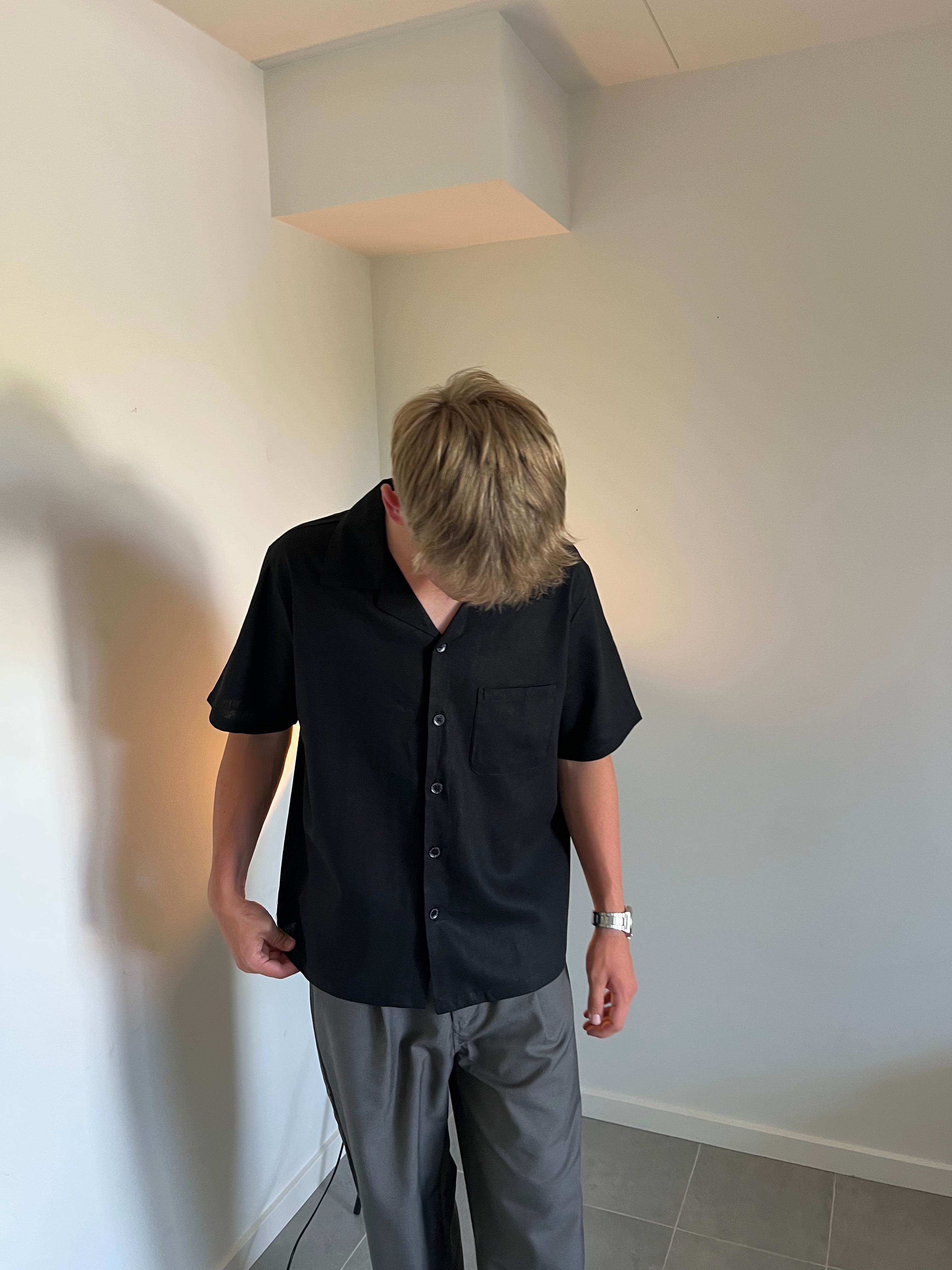 LINEN SHIRT - BLACK