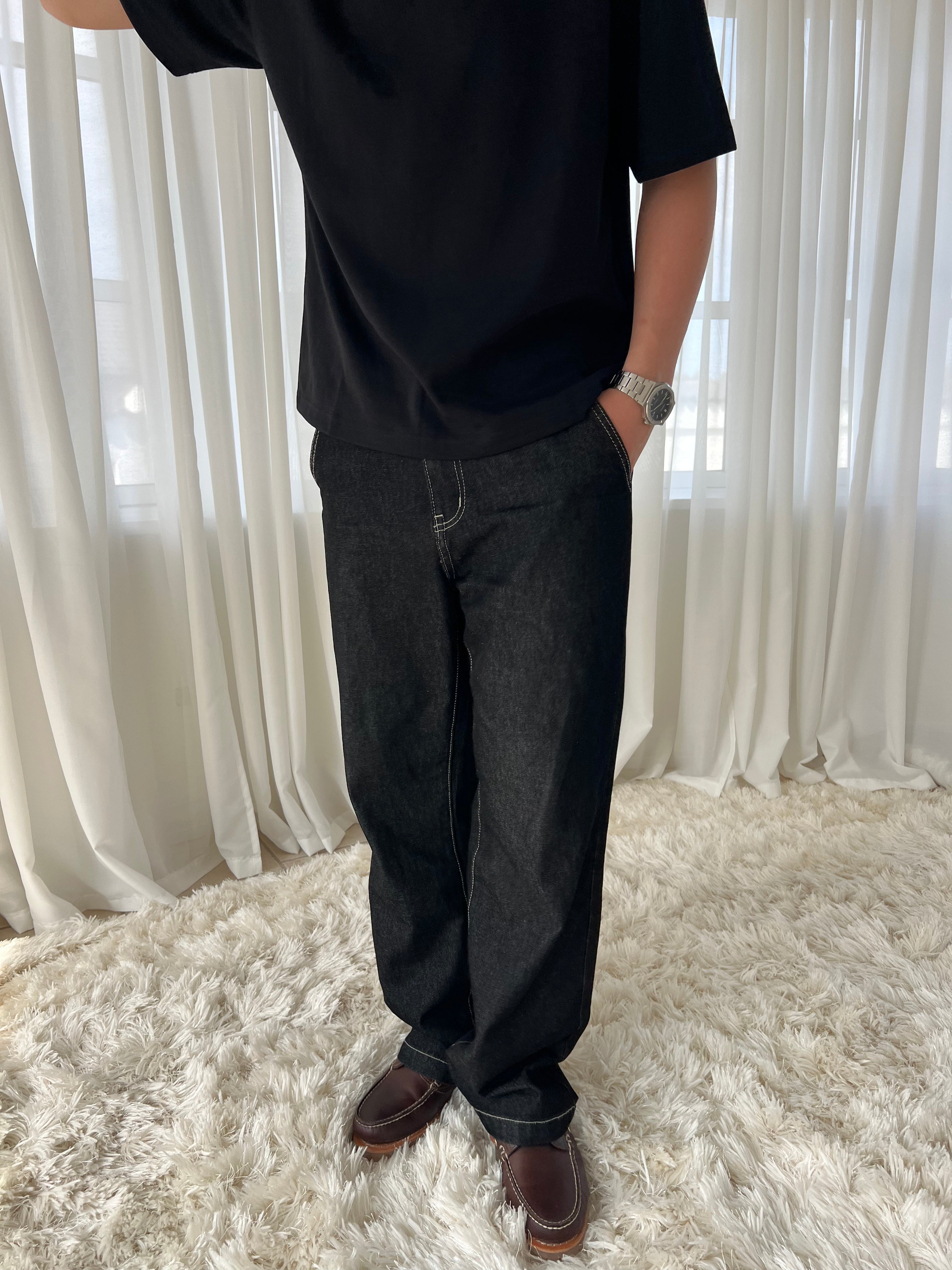BAGGY DENIM - SORT
