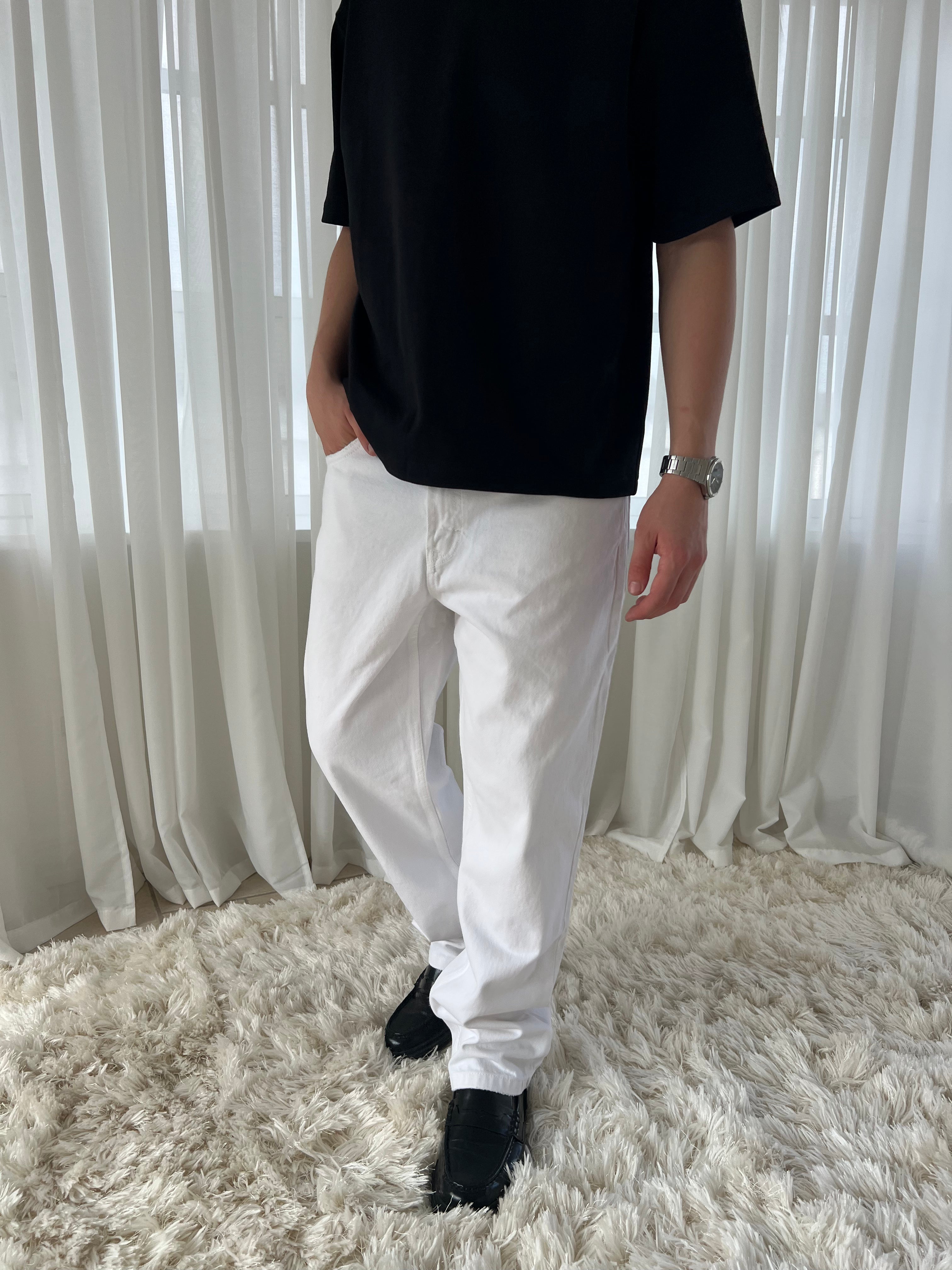 STRAIGHT DENIM - HVID