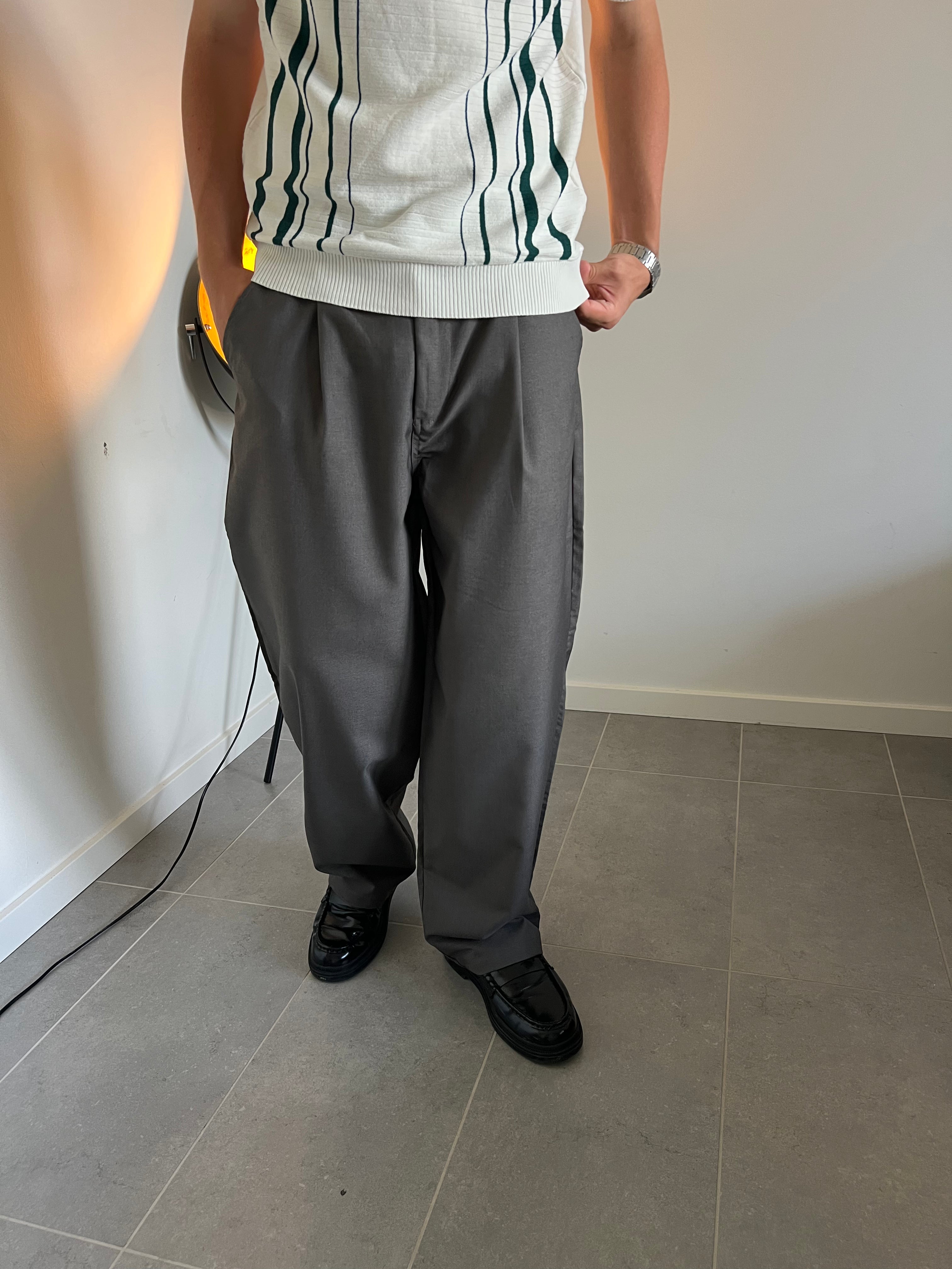 LOOSE SUIT PANTS - BROWN